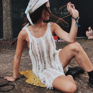 MISSGUIDED FRINGE DRESS